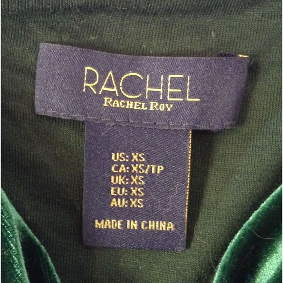 Vtg Y2K Velvet Top Wn XS Green Puff Sleeves Goth Vamp Witchy Grunge Steampunk - Picture 9 of 11